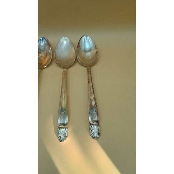 Vintage HOLMES & EDWARDS IS Danish Princess Inlaid Silver Plate - Teaspoon 5 Pcs - Picture 4 of 8